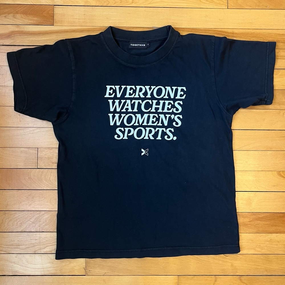 Together ‘Everyone Watches Women’s Sports’ Black Short Sleeve Tee - New